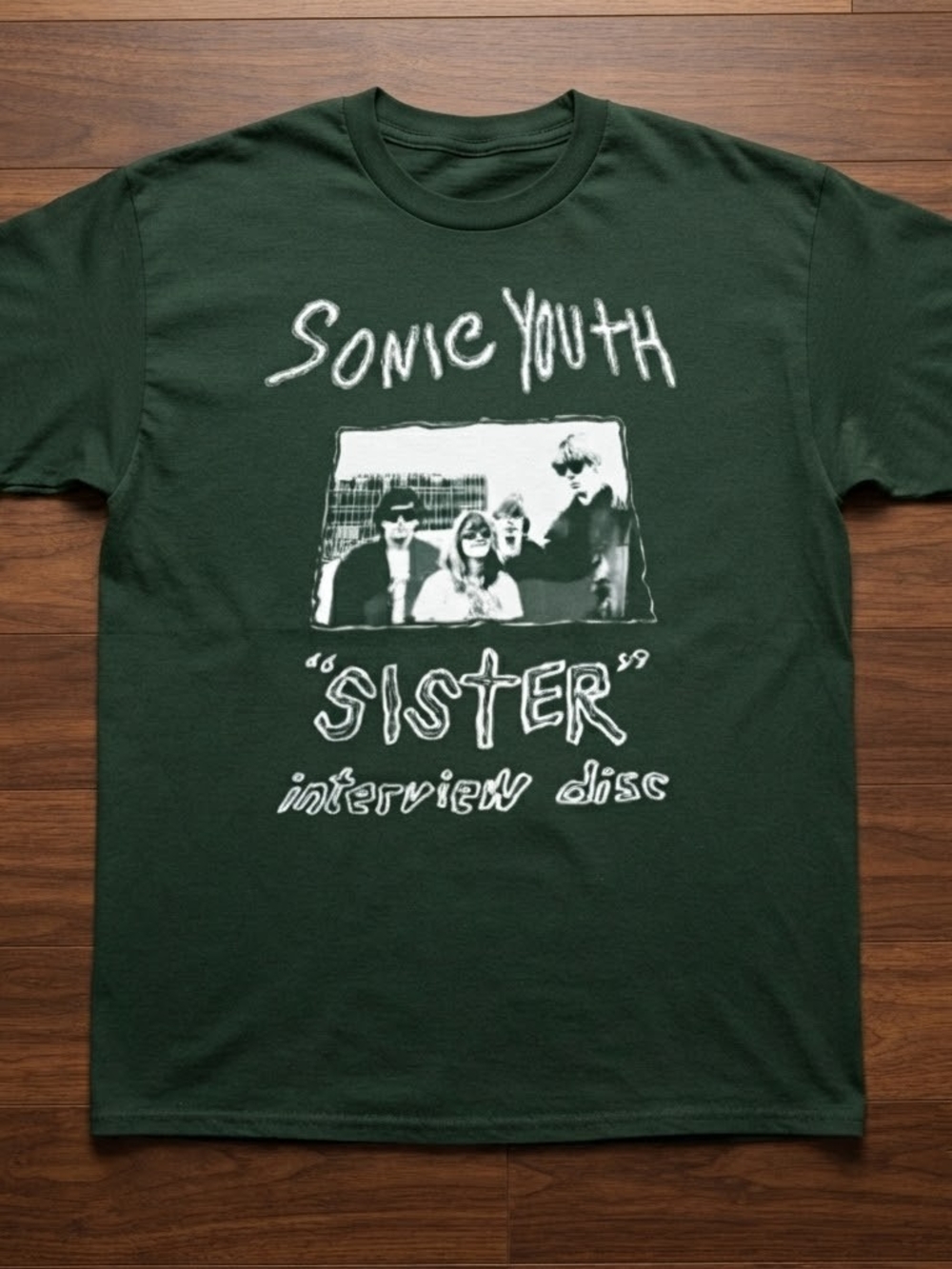 Sonic Youth "Sister" Interview Disc Band Tee - Forest Green
